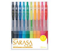 Zebra Sarasa Clip 0.7, 10 Color Set (JJB15-10CA)