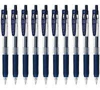Zebra Sarasa Clip 1.0 Retractable Rubber Grip Gel Pen Value Set of 10 (1.0mm, Blue Black Ink)