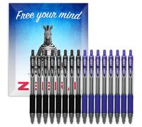 Zebra Sarasa Pen - Retractable Gel Ink Rollerball Pens - 0.7mm Nib - In Envelope Gift Packaging - Set of 16 (Black & Blue)