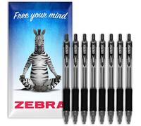 Zebra Sarasa Retractable Gel Ink Rollerball Pen - Fast Drying - 0.7mm - Black Ink - Pack of 8 Pens in Envelope Gift Packaging