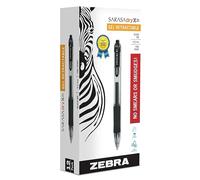 Zebra Sarasa Retractable Gel Rollerball Pen 0.5Mm Tip 0.3Mm Line Black Pack 12