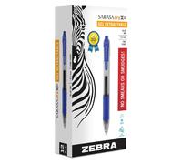 Zebra Pen Sarasa Clip Gel Pens, Medium Point Pens For Adult Colouring, Smear-Proof & Ideal For Writing, Reliable Retractable Gel Pens For Kids & Adults, 12 Pk - Blue Ink