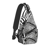 Zebra Seamless Pattern Black and White Stripes Sling Bag for Women Men,Animal Print Crossbody Shoulder Bags Casual Sling Backpack Chest Bag Travel Hiking Daypack for Outdoor