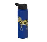 Zebra Silhouette Yellow Stripes Elegance Outline Stainless Steel Insulated Water Bottle