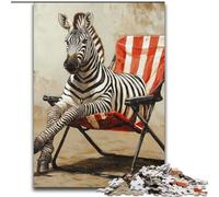 Zebra Sitting on A Chair 1000 Piece Jigsaw Puzzles, Educational Games Home Decoration Deal As Gifts for The Whole Family (size 26x38cm)