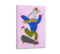 Zebra Skater Colorful Abstract Art Canvas Poster Bedroom Living Room Decoration Painting Frame-style 20x30inch(50x75cm)