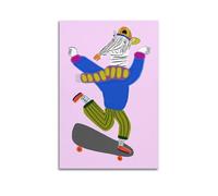 Zebra Skater Colorful Abstract Art Canvas Poster Bedroom Living Room Decoration Painting Unframe-style 12x18inch(30x45cm)