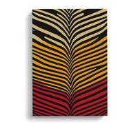 Zebra Skin Stripes No.2 Black, Orange, Peach Canvas Print | Gallery Wrapped 30mm Frame Wall Art | 30x20 inches | Ready to Hang | Contemporary Animals Picture | Living Room Bedroom Lounge Office