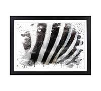 Zebra Skin V3 Framed Print | A2 Black Framed Wall Art | Ready to Hang | Modern Animal Picture | Living Room Bedroom Lounge Office