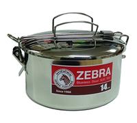 Zebra Stainless Steel Food Box and Pan with Snap on Lid, 14cm, Silver