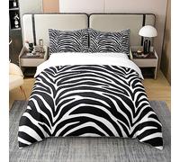 Zebra Strip Door 100% Cotton Duvet Cover Super King Geometric Strip Lines Bedding Cotton Duvet Cover Set Wild Animals Bedding Set Modern Abstracr Art Comforter Cover Set Black White Bedspread Cover