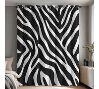 Zebra Stripe Curtains for Bedroom 90 x 108 Inch 2 Panels, Zebra Print Blackout Curtains for Living Room Accessories, Eyelet Thermal Patterned Black Out Curtain G&-2