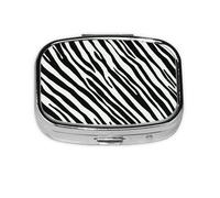 Zebra Stripe Natural,Meta Pill Box 2 Compartment Medicine Case,Portable Organizer