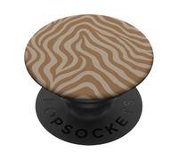 Zebra Stripes Accessories Brown Earth Tones Aesthetic PopSockets Adhesive PopGrip