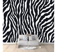 Zebra Stripes Animal Print Theme Photo Wallpaper - 150 x 105 cm Non-Woven Premium Fleece Wall Mural - Tiger Skin Style Art Print Bedroom Living Room Decoration Poster