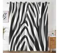 Zebra Stripes Blackout Curtains for Living Room Bedroom, Animal Textures Eyelet Thermal Window Treatments 72 Drop - 2 Panels 46 x 72 Inch, Home Decor pw&16