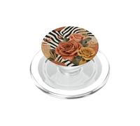 Zebra Stripes Floral Roses Botanical Safari Nature Pattern PopSockets PopGrip for MagSafe