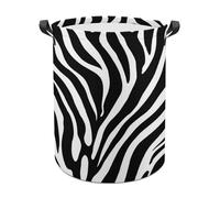 Zebra Stripes Pattern Black And White Laundry Baskets Laundry Hamper Waterproof Foldable Storage Bin Dirty Clothes Laundry Basket for Living Room Bathroom