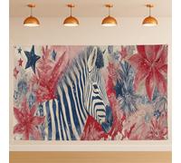 Zebra Stripes Wall Backdrop, Floral Nature Whimsical Party Decorations, Indoor/Outdoor Picture Background for Photography Summer Celebration Supplies 71x43 Inch