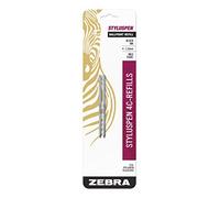 Zebra StylusPen Telescopic Ballpoint 4C Refill, Medium Point, 1.0mm, Black Ink, 2-Count