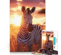 Zebra Sunset Harmony 1000 Piece Jigsaws for Adults Mental Improve Play Laser Cut for Flawless Fit Family Fun Night Activity (50x75cm)