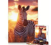 Zebra Sunset Harmony 1000 Piece Jigsaws for Adults Puzzle Improve Memory Happy Idle Time Laser Cut Art Xmas Gift (38x52cm)