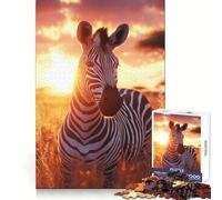 Zebra Sunset Harmony Jigsaw 1000 Pieces for Adults Cognitive Recall Peaceful Escape Sharp Cut Seasonal Gift (38x26cm)