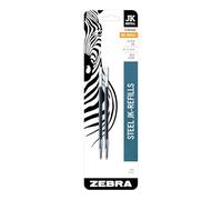 Zebra Technologies JK Refills for G301Gel Rollerball Pens, Medium Point, Black Ink, 2/Pack (ZEB88112)