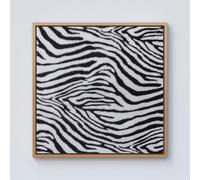 Zebra Texture Pattern Framed Canvas Warren Reed - Designer Light Brown W16 inch x H16 inch