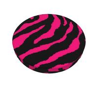 Zebra Tiger Leopard Pink Chair Pads, Round Seat Cushions Bar Chair Cushion Cover For Home Dining Room Bar Wedding Party Decor Black
