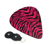 Zebra Tiger Leopard Pink Guitar Plectrums, 6 Guitar Plectrums, Double Sided Printing, For Acoustic Guitar, Bass, Ukulele, Electric Guitar (0.46 Mm 0.71 Mm 0.96 Mm)
