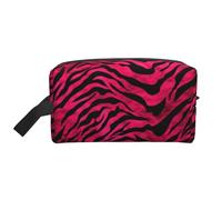 Zebra Tiger Leopard Pink Portable Large-Capacity Travel Toiletry Bag (Print Models) Waterproof Makeup Storage Bag for Men and Women for Business Trips, Fitness, Bathroom, Daily Storage