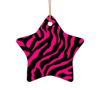 Zebra Tiger Leopard Pink Print 2024 Small Christmas Ornaments Xmas Tree Decorations Christmas Outdoor Hanging Ornaments