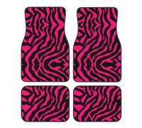 Zebra Tiger Leopard Pink Print Car Foot Mat Four-Piece Set Full Set With Non-Slip Rubber Backing