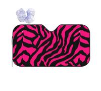 Zebra Tiger Leopard Pink Print Car Windshield Sun Shade, Sun Visor With Suction Cups For Most Vehicles