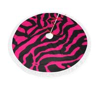 Zebra Tiger Leopard Pink Print Christmas Tree Skirt Perfect For Christmas, New Year Seasonal Celebrations