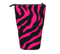 Zebra Tiger Leopard Pink Print Telescopic Pencil Case Portable Bag Makeup Pouch Stationery Organizer Office Travel