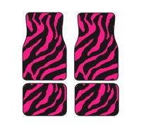 Zebra Tiger Leopard pink Print Vehicle Foot Mat Set 4 Pieces Floor Mats Waterproof Anti-Slip Cars Trucks SUV Vans