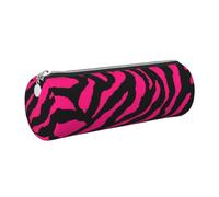 Zebra Tiger Leopard Pink Print Women Men Pencil Case Cylindrical Lightweight Pen Pouch Office Stationery Organizer