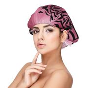 Zebra Tiger Leopard Pink Printed Satin Hair Bonnet for Sleeping Double Layer Silk Sleep Cap Hair Wrap Cap for Women Men