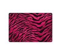 Zebra Tiger Leopard Pink Rectangle Aluminum Sign Vintage Horizontal Aluminum Plate Multi-Purpose Decoration Painting Farmhouse Style Metal Sign for Home Door Office Cafe