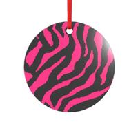 Zebra Tiger Leopard Red Print Acrylic Shaped Pendant Festive Decor for Christmas,Birthdays,New Year,Hanging Souvenir