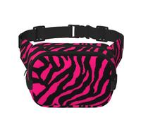 Zebra Tiger Leopard Red Print Unisex Square Double Layer Waist Bag Trendy Crossbody Fanny Pack Travel Workouts, Black, One Size