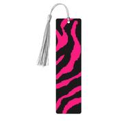Zebra Tiger Leopard Red Print Wooden Bookmark with Tassel, Exquisite Pattern Ideal Gift for Book Lovers, for Home Office Library