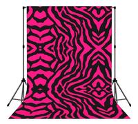Zebra Tiger Leopard red Printed Photography Drape, Foldable Polyester Background, Easy Hang Rod Pocket Studio Prop