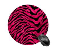 Zebra Tiger Leopard Round Mouse Pad 7.8 Inch, Portable Gaming Mouse Mat with Non-Slip Rubber Base & Smooth Surface, Waterproof Mousepad for PC, Laptop, Computer, Office, Home