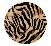 Zebra Tiger Leopard Skin Brown and Black Colors Round Mouse Pad, Mousepad with Non-Slip Rubber Base, Computer Gaming Pads for Wireless Mouse, Easy Gliding