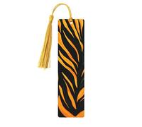 Zebra Tiger Print Bookmark Abstract Line Wooden Bookmark with Tassel Book Mark for Women Men Reading Page Markers Gifts for Book Lovers