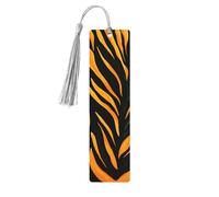 Zebra Tiger Print Bookmark Abstract Line Wooden Bookmark with Tassel Book Mark for Women Men Reading Page Markers Gifts for Book Lovers