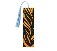 Zebra Tiger Print Bookmark Abstract Line Wooden Bookmark with Tassel Book Mark for Women Men Reading Page Markers Gifts for Book Lovers